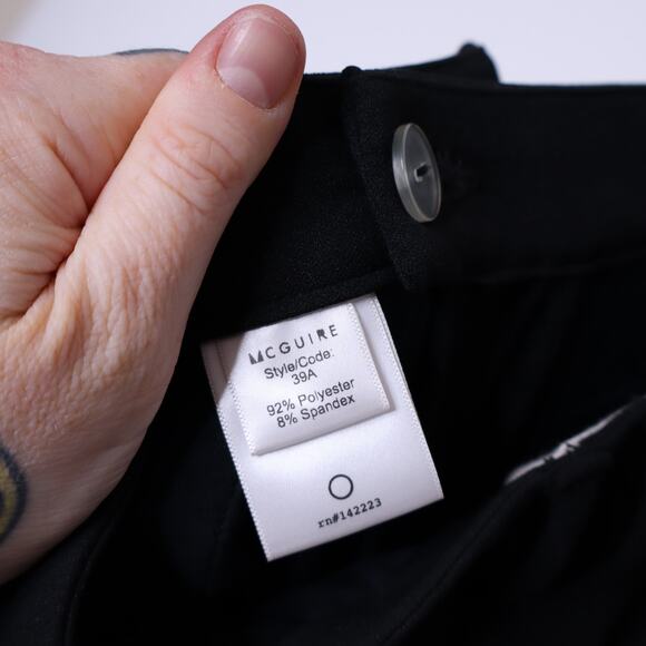 MCGUIRE Lou Lou Cropped Slim Trouser Pants Black Workwear Casual Women's 24 - Picture 10 of 10